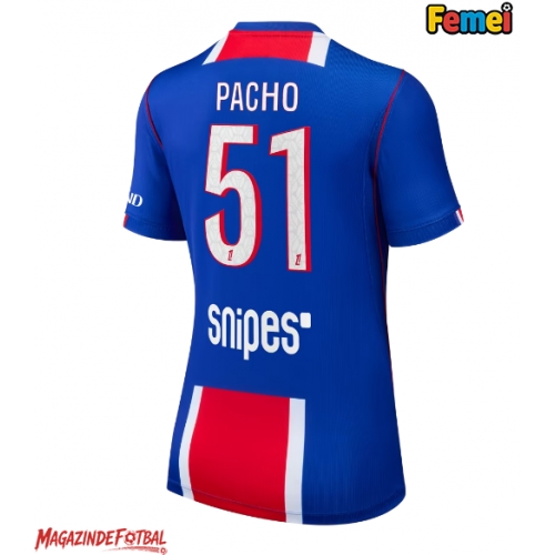 Paris Saint-Germain Willian Pacho #51 Tricou Fotbal Replică 2026-27 Femei Acasa Paris Saint-Germain Willian Pacho #51 Tricou Fotbal Replică 2026-27 Femei Acasa